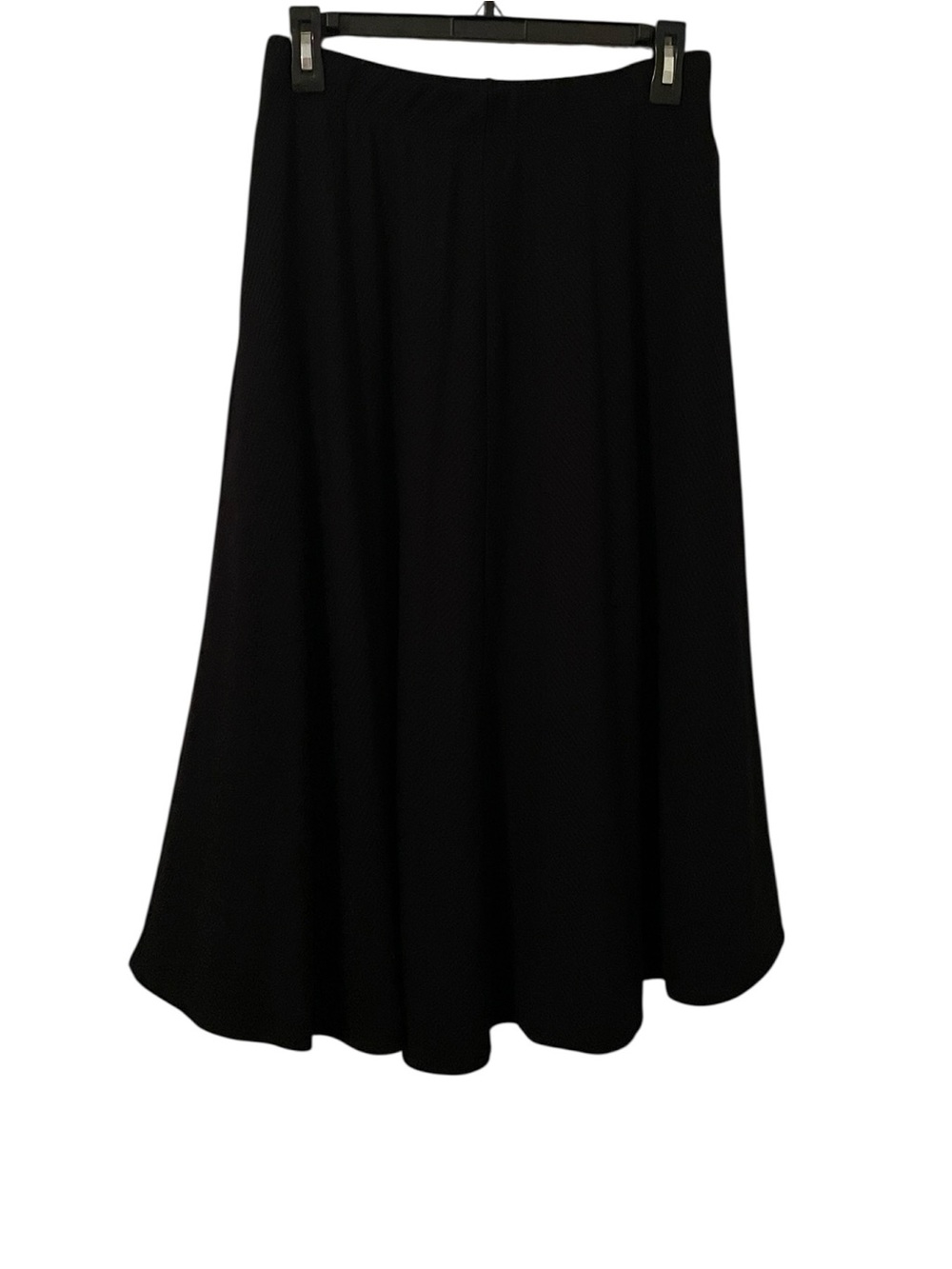 Reformation Women's Black Elastic Band Ribbed Flowey Midi Skirt Size M
